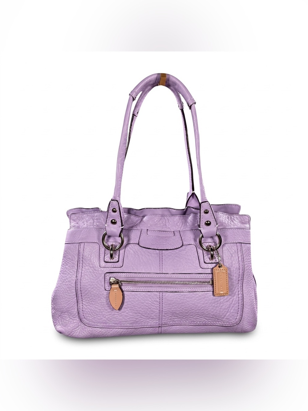 Coach Lavender Leather Shoulder Tote
